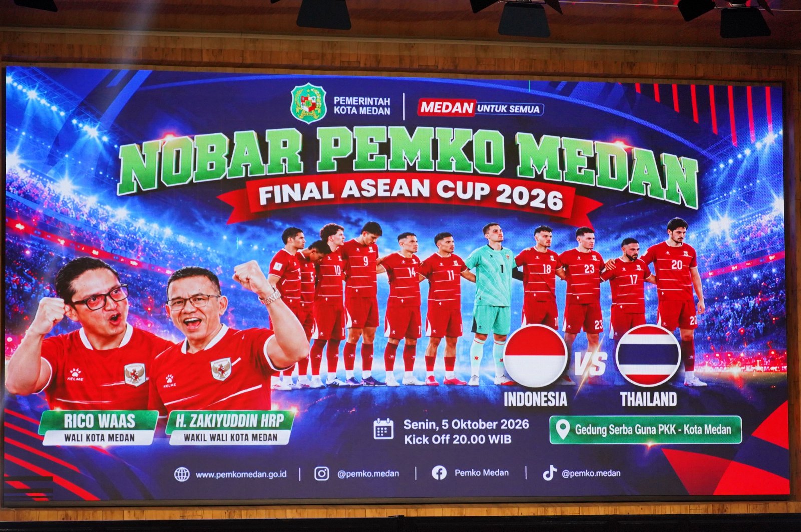 Indonesia Juara FIFA ASEAN Cup 2026, Gemuruh Nobar Bareng Wali Kota Medan Pecah di Gedung TP PKK
